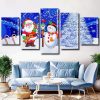 Santa Claus and Snowman Panel paint by numbers