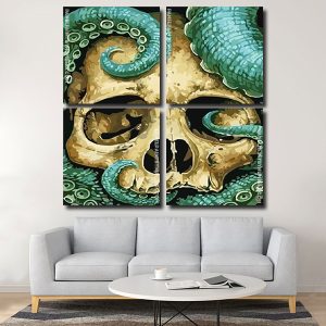 Skull And Octopus Tentacles panels paint by numbers