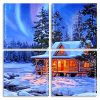 Snow Winter Cottage panel paint by numbers