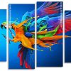 Splash Parrot Bird panels paint by numbers