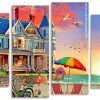 Summer Beach House panels paint by numbers