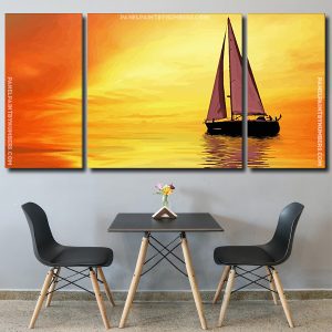 Sunset Sailboat panels paint by numbers