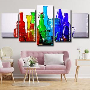 Aesthetic Glass Bottles Panels paint by numbers