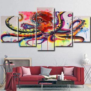 Splatter Colorful Octopus Panels paint by numbers