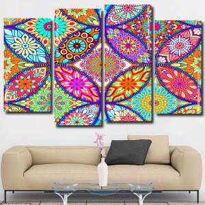 Colourful Mandala Art Panels paint by numbers