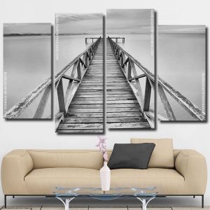 Black And White Bridge panels paint by numbers