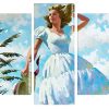 Woman In White Dress Panels paint by numbers