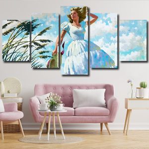 Woman In White Dress Panels paint by numbers