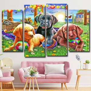 Aesthetic Cute Dogs panels paint by numbers