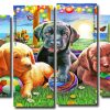 Aesthetic Cute Dogs panels paint by numbers