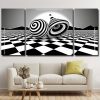 Black And White Op Art panel paint by numbers