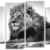 Black And White Lion panels paint by numbers