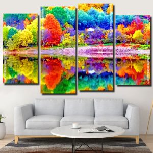 Colorful Trees Autumn panels paint by numbers