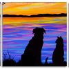 Dog And Cat Silhouette panels paint by numbers