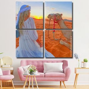 Girl And Camel In Sahara panels paint by numbers