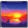 Lakeside Evening Deer panels paint by numbers