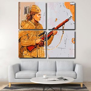 Sniper Soldier Woman panels paint by numbers