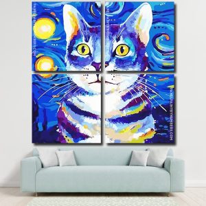 Starry Night Cat panels paint by numbers