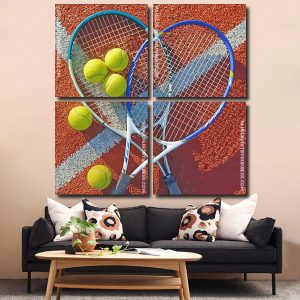 Tennis Racquets And Balls panels paint by numbers