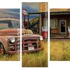 Abandoned Dodge Truck And Gas Station panels paint by numbers