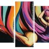 Abstract Colored Girl panels paint by numbers