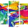 Abstract Fishes panels paint by numbers