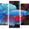 Aesthetic Blue Fish panels paint by numbers