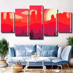 Aesthetic Desert And Cactus panels paint by numbers