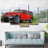 Aesthetic Red Jeep Car panels paint by numbers