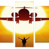 Airplane And Man Silhouette panels paint by numbers