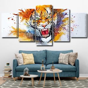 Angry Tiger Splatter panels paint by numbers