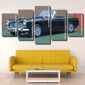 Antique Black Mg Car panels paint by numbers