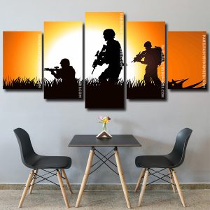 Army Silhouette panels paint by numbers