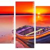 Beach Boat Sunset Panels paint by numbers