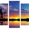 Bicycle driver silhouette panels paint by numbers