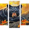 Black Bear On Tree Panels paint by numbers