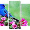 Blue Bird On Pink Flower panels paint by numbers