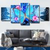 Blue Butterfly And Flowers panels paint by numbers