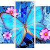 Blue Butterfly And Flowers panels paint by numbers