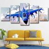 Blue Jet Fighter Panels paint by numbers