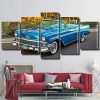 Blue Vintage Car panels paint by numbers