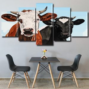 Brown And Black Cow panels paint by numbers