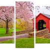 Cherry Blossom Carroll Creek Covered Bridge panels paint by numbers