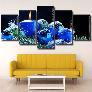 Christmas Blue Candle panels paint by numbers