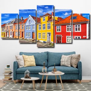 Colorful Houses panels paint by numbers