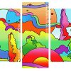 Colorful Landscape panels paint by numbers