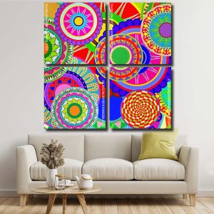 Colorful Mandala panels paint by numbers