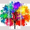 Colorful Splatter Tree panels paint by numbers