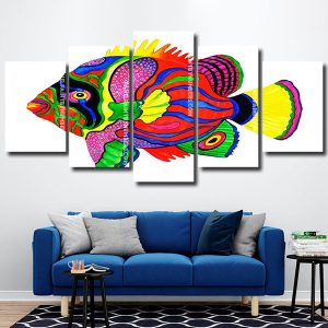 Colorful Tropical Fish panels paint by numbers