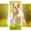 Cute Girl With Dog Panels paint by numbers